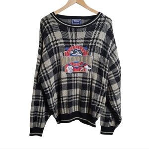 Vintage Specialty Collection Men's Plaid Wool Blend Patch Sweater. Size XL